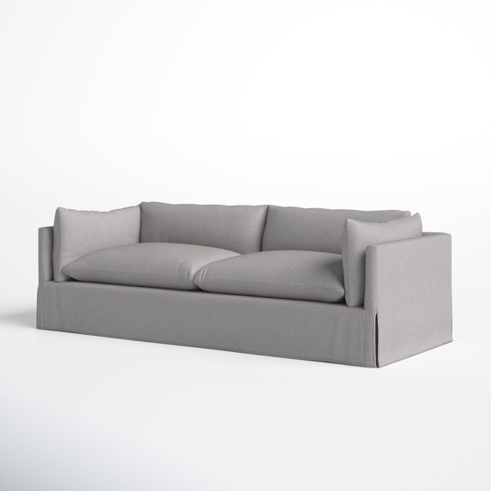 Joss and Main Lisbeth 94" Square Arm Slipcovered Sofa with Reversible Cushions