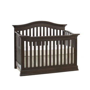gray crib and changing table