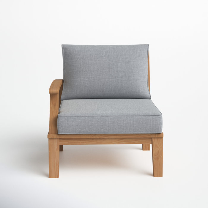 Joss and Main Teak Patio Chair with Cushions