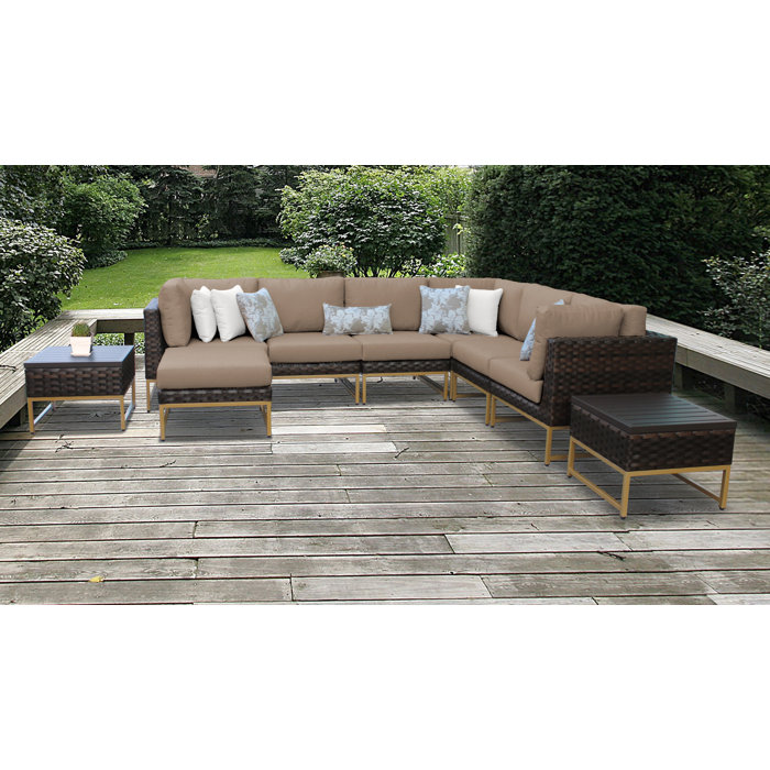 Joss and Main Nauvoo Wicker/Rattan Seating Group with Cushions