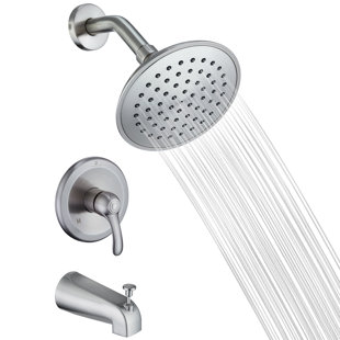 Shower System Shower Faucet Set (Including Valve) 6-Inch Shower Faucet And Bathtub Faucet, Complete Shower Faucet Set, Brushed Nickel