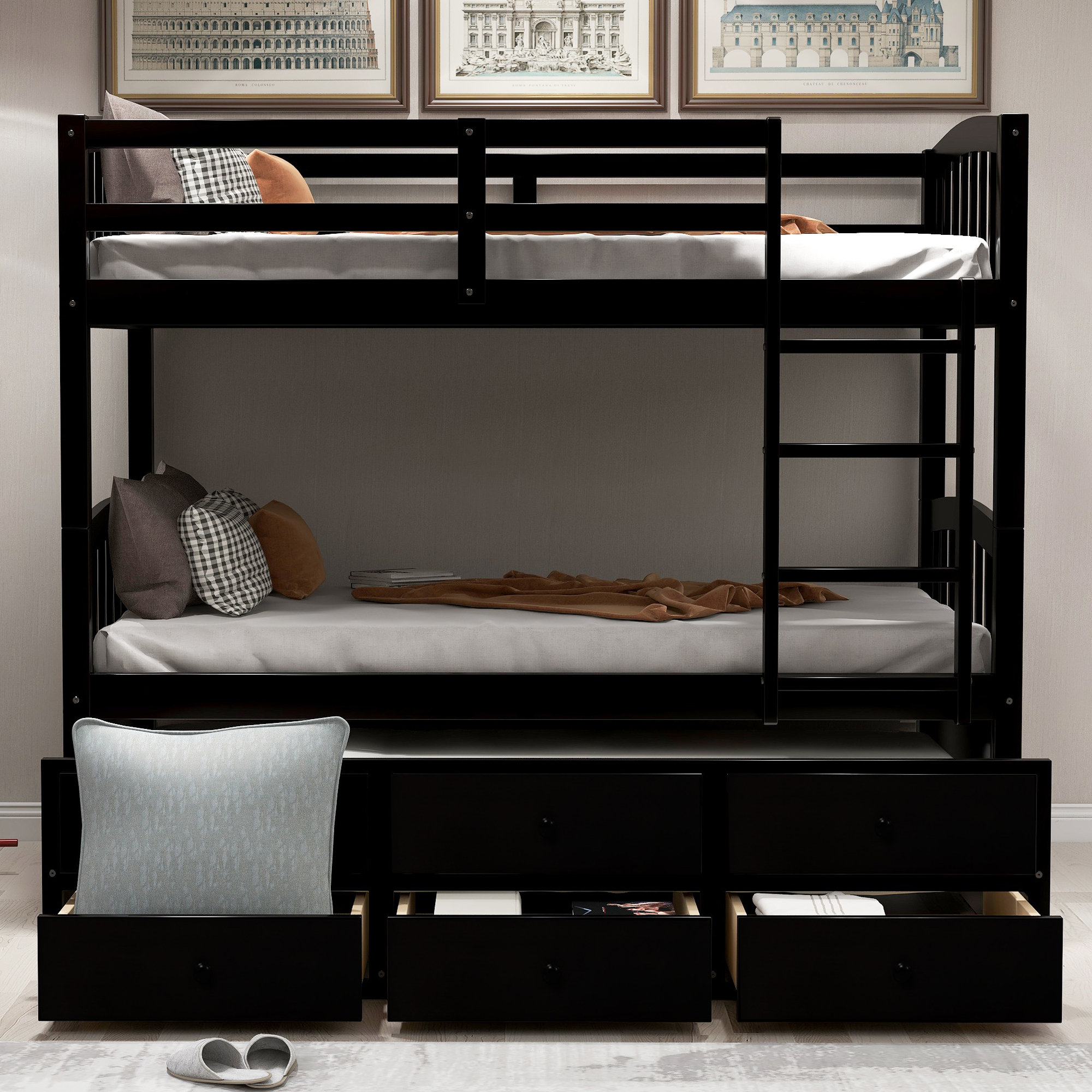 3 twin bunk bed