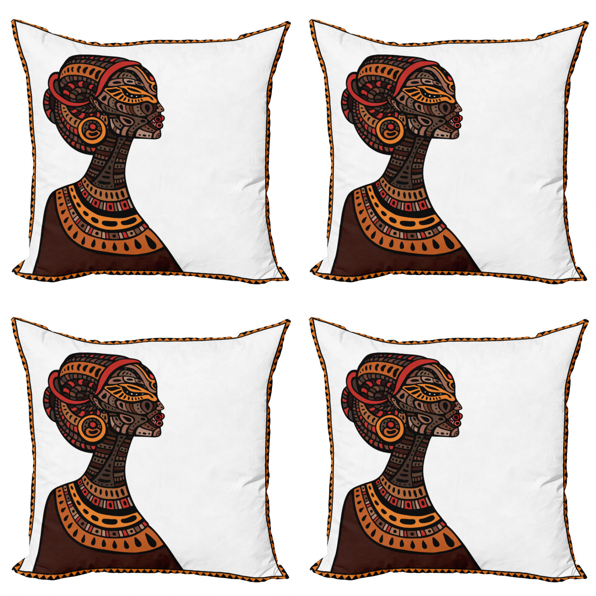 Africa Girl Throw Pillow Covers Case Decorative Throw Cushion Decor for Sofa Couch Room Bed Car 18 x 18 Inch Set of 4 with Hidden Zipper Africa Girl Throw Pillow Covers Case Decorative Throw Cushion Decor for Sofa Couch Room Bed Car 18 x 18 Inch Set of 4 with Hidden Zipper