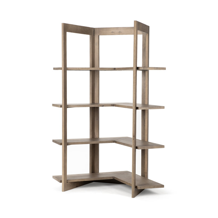Joss and Main Liv 72" H x 57" W Solid Wood Corner Bookcase