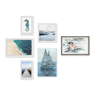 ArtWall 4 Piece Herb Dickinsons Palms Away IV Floater Framed Canvas Square Set 36 x 36 