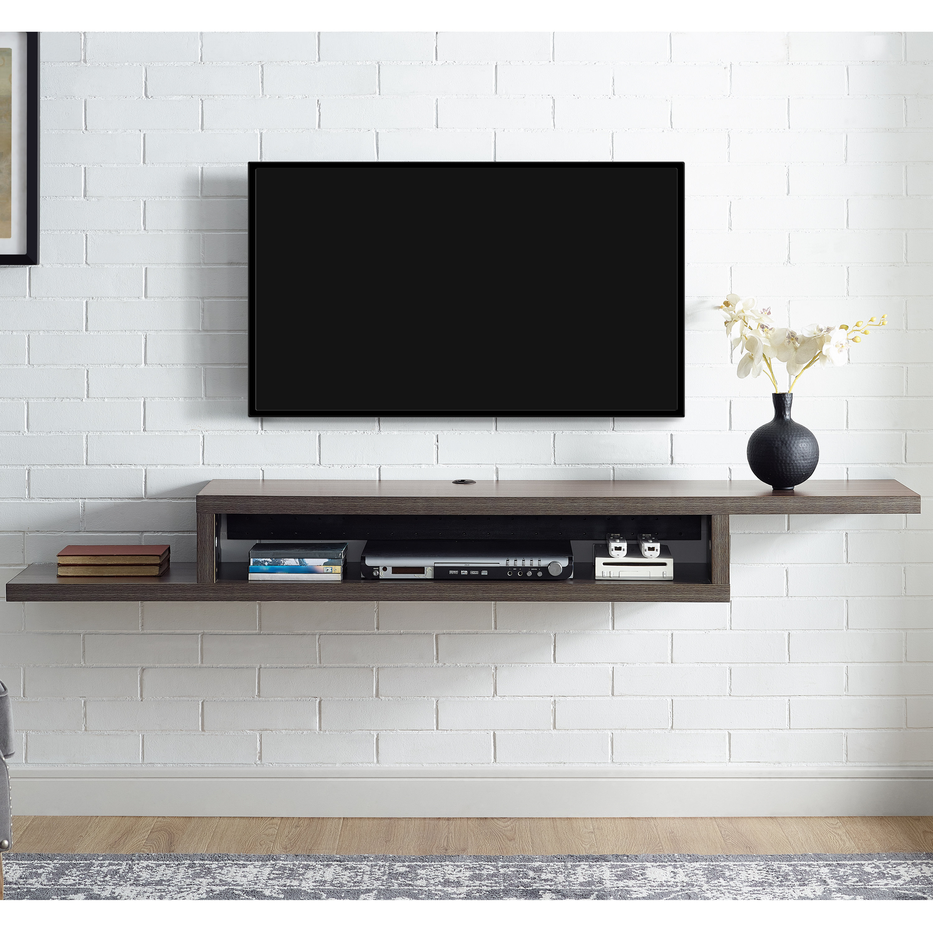 how to install a dvd player shelf to a tv wall mount