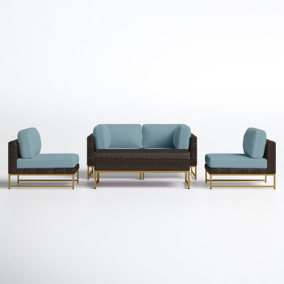 Nauvoo 5 Piece Rattan Sectional Seating Group with Cushions by Joss and Main