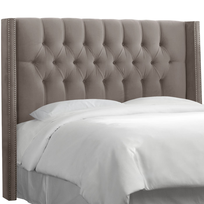 Joss and Main Heidi Traditional Diamond Tufted Upholstered Wingback Headboard