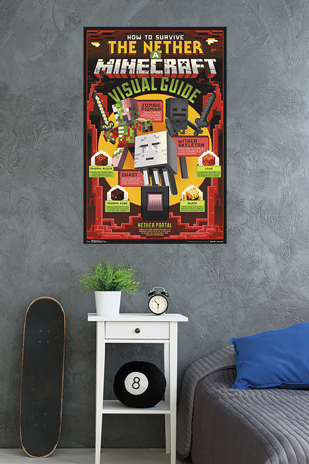 Trends International Minecraft The Nether Paper Print Wayfair