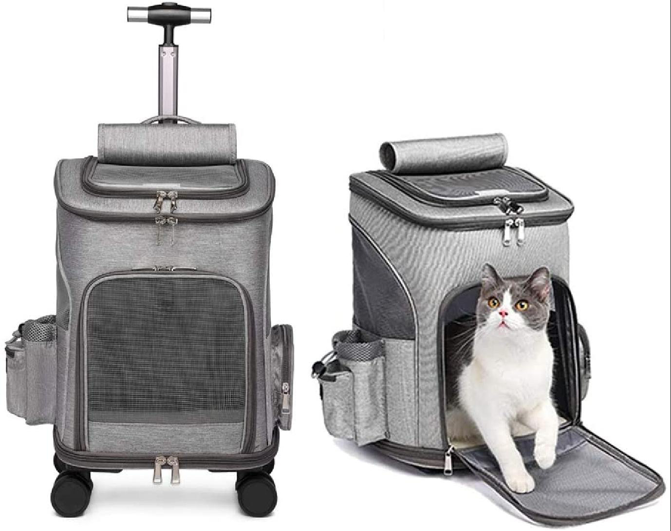 rolling backpack pet carrier