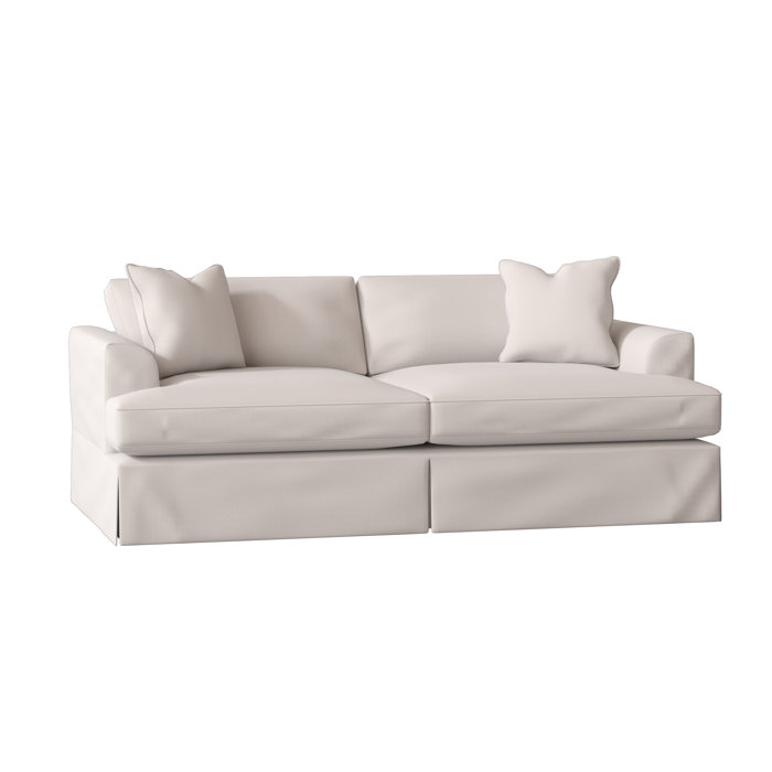 Wayfair Custom Upholstery Lucia 93" Recessed Arm Slipcovered Sofa with Reversible Cushions