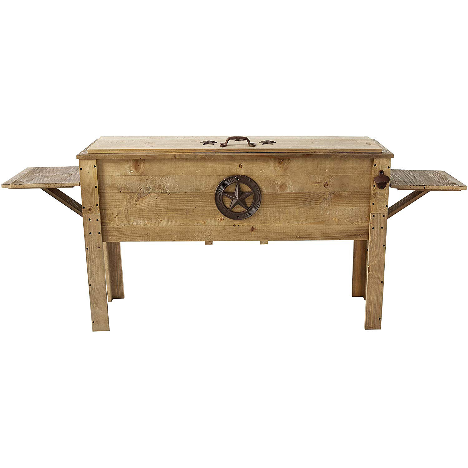 Backyard Expressions 87 Qt Decorative Outdoor Wooden Cooler Reviews Wayfair