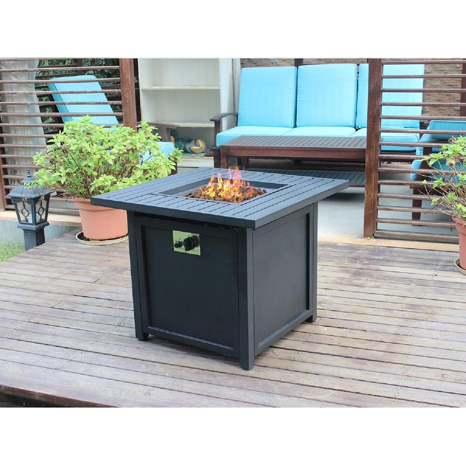 Bali Outdoors Square Durable Brown Gas Fire Pit Cover 30 Inch Wide 24 High for sale online