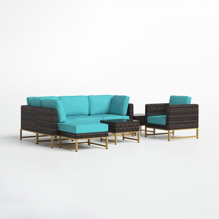 Joss and Main 8 Piece Sectional Seating Group with Cushions