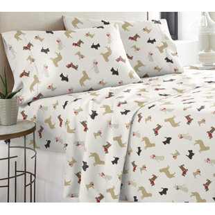 dog print sheets king
