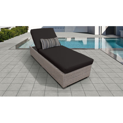 Joshua 77" Long Reclining single Chaise Lounge with Cushions by Joss and Main