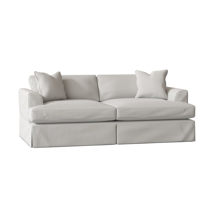 Wayfair Custom Upholstery Lucia 93" Recessed Arm Slipcovered Sofa with Reversible Cushions