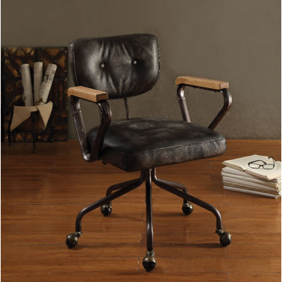 Roney Genuine Leather Task Chair by Joss and Main