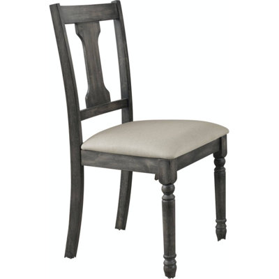 (Set-2) Weathered Gray Wood Side Chair by One Allium Way