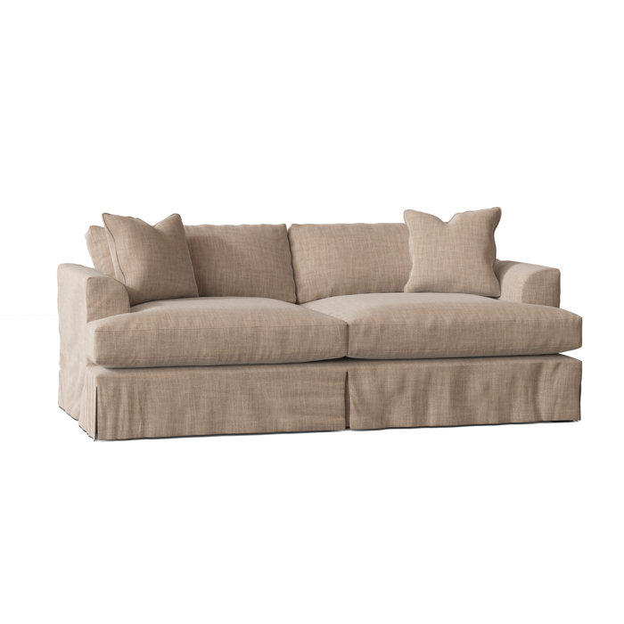 Wayfair Custom Upholstery Lucia 93" Recessed Arm Slipcovered Sofa with Reversible Cushions