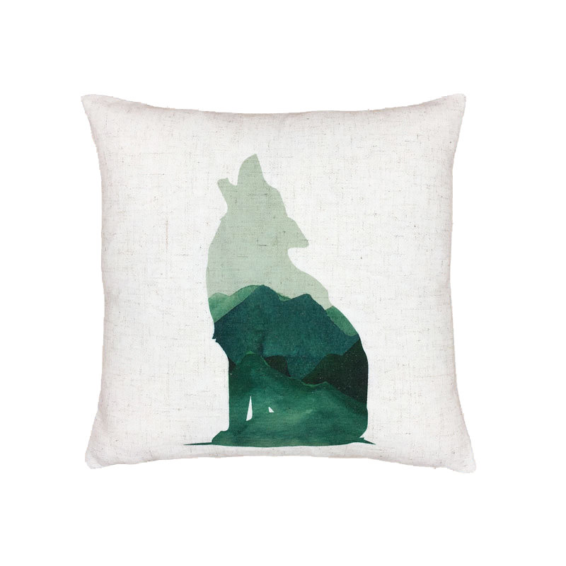 wolf throw pillow