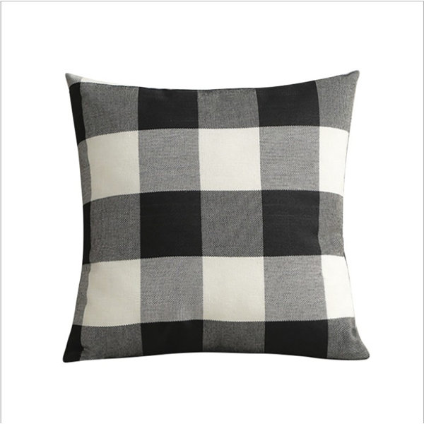black gingham pillow