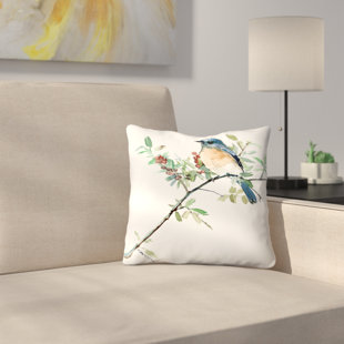 blue bird pillow