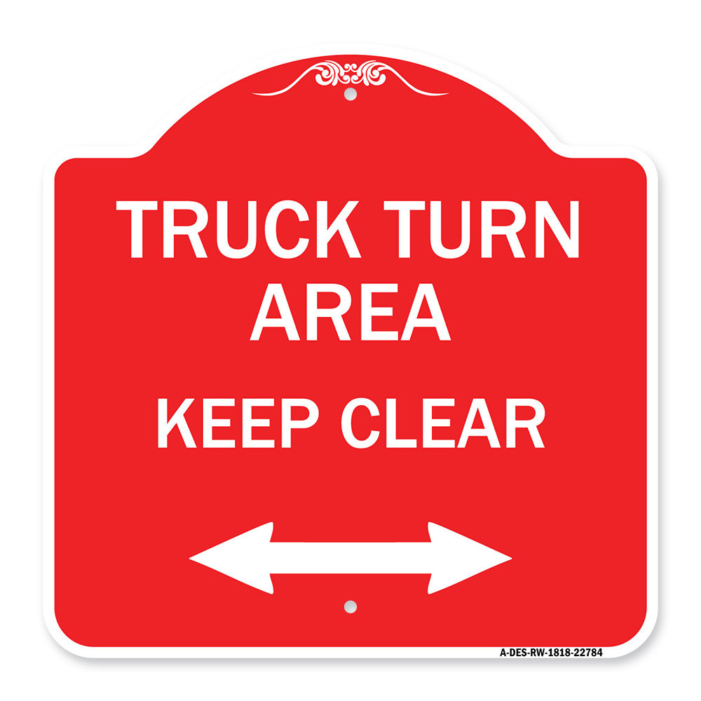 Keep Clear Protect Your Business | Black & Gold 18 X 24 Heavy-Gauge Aluminum Architectural Sign with Bidirectional Arrow Made in The USA SignMission Designer Series Sign Truck Turn Area 