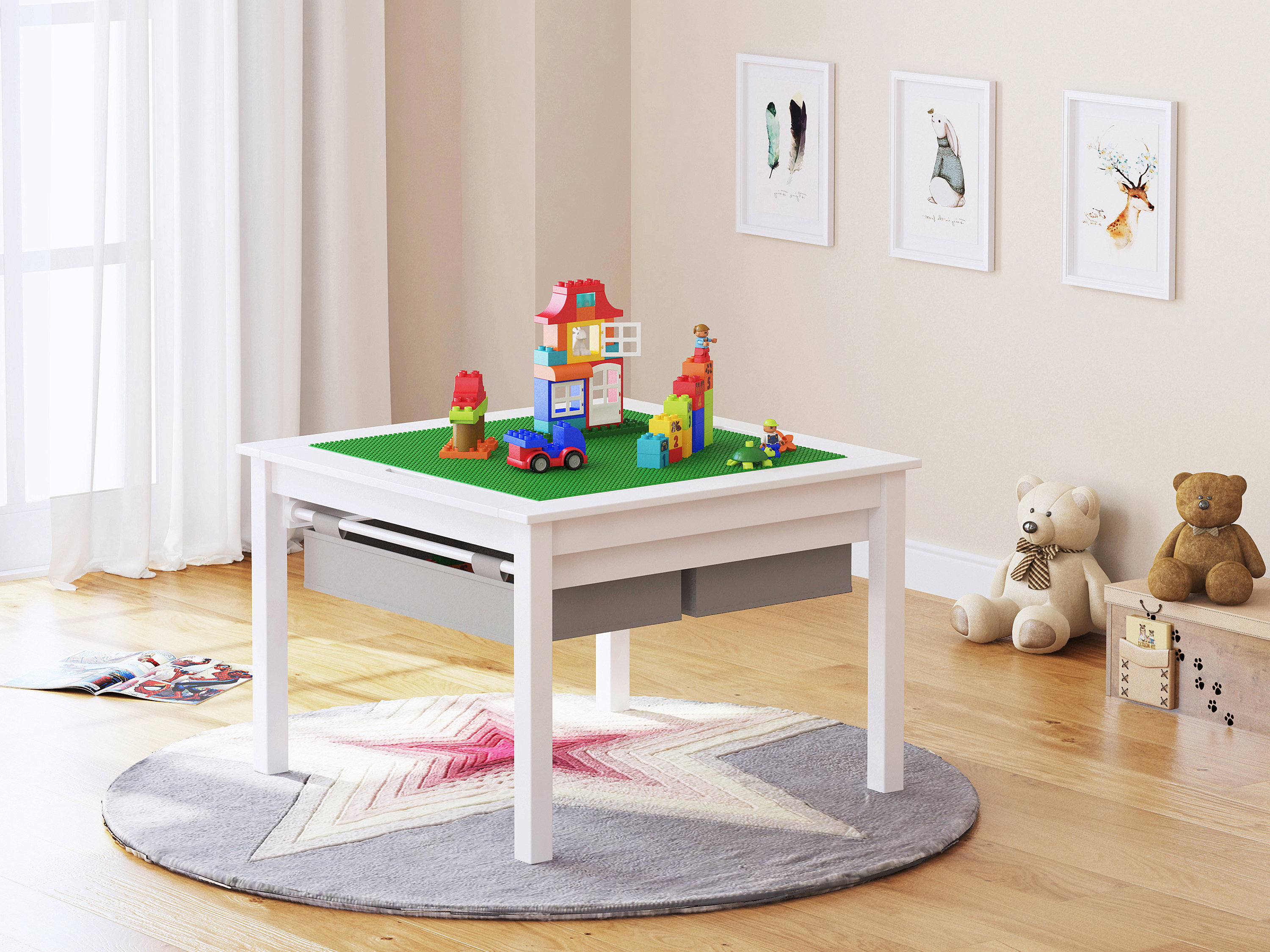 kids storage play table