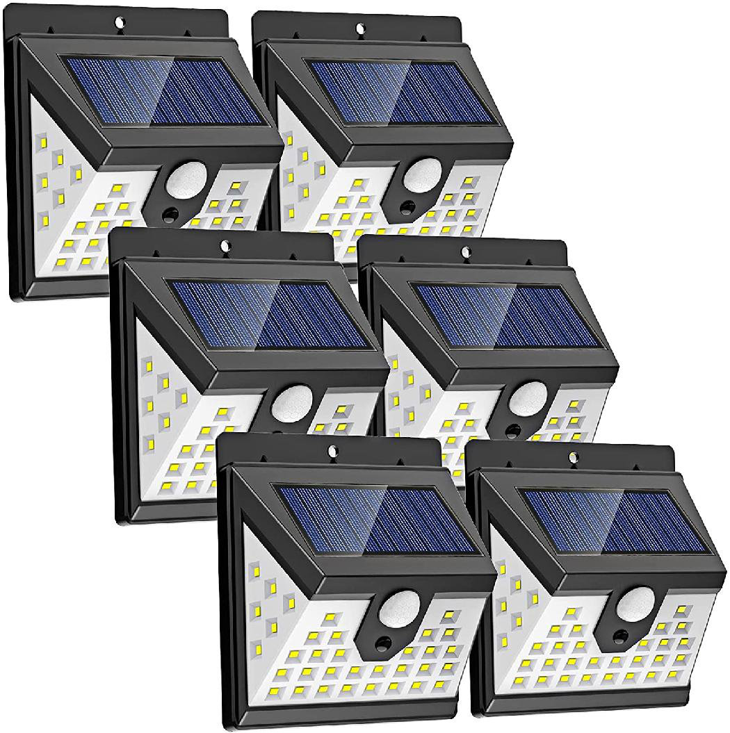 6 Pack Solar Powered 288 LED PIR Motion Sensor Wall Light Garden Outdoor Lamp US