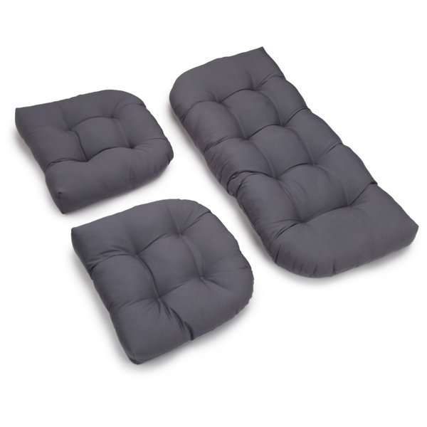 three piece wicker cushion set