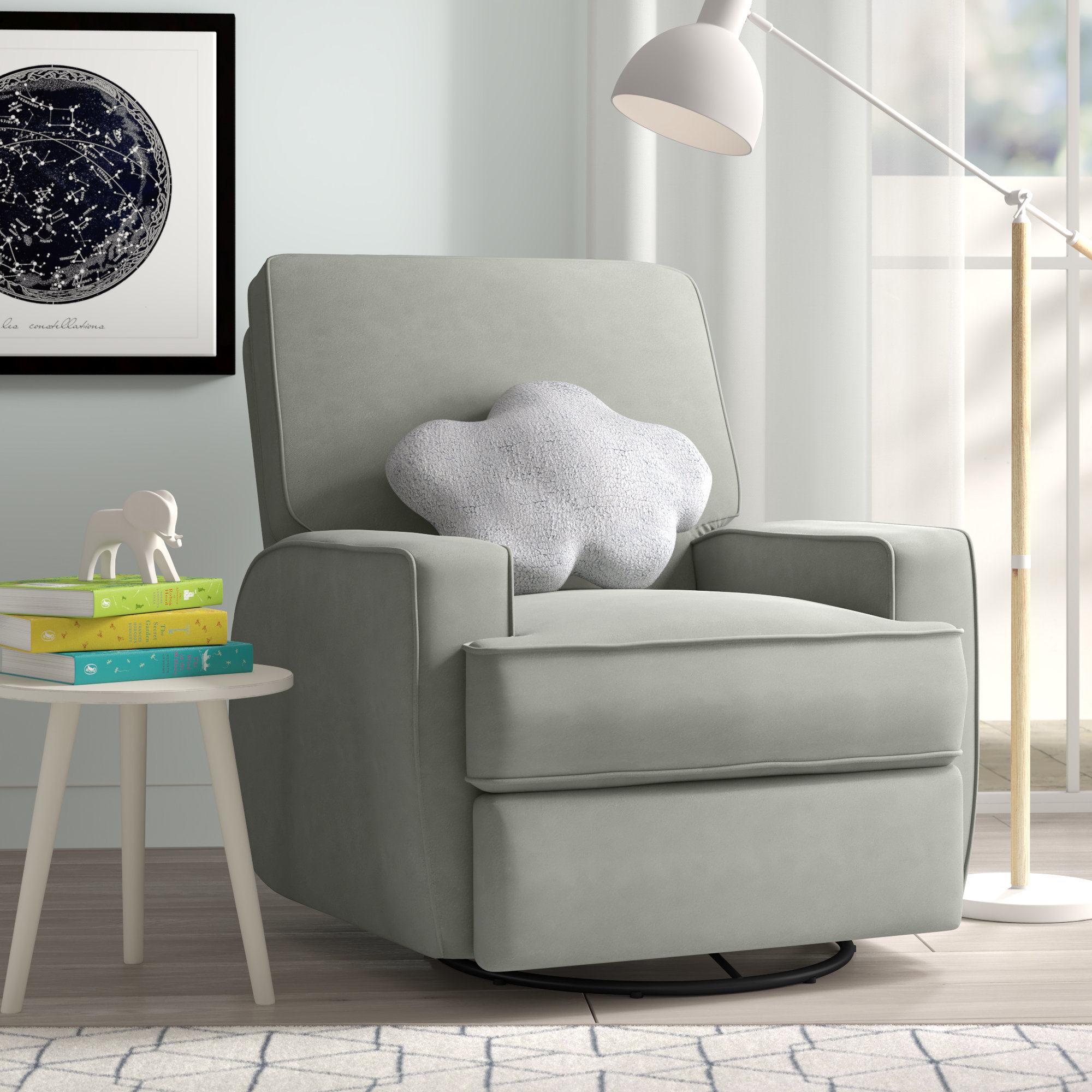 gray swivel rocker