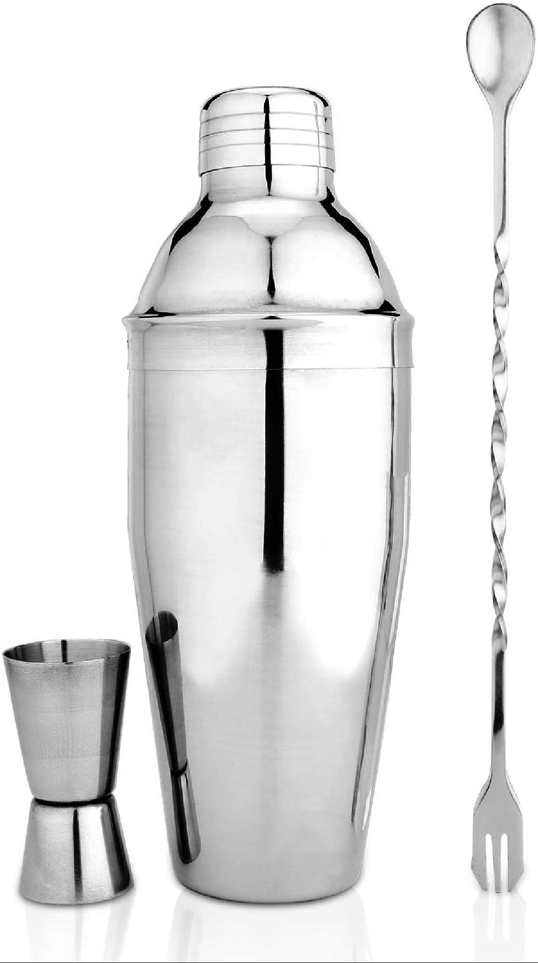 Martini Kit with Measuring Jigger and Spoon 17 Ounce Cocktail Shaker