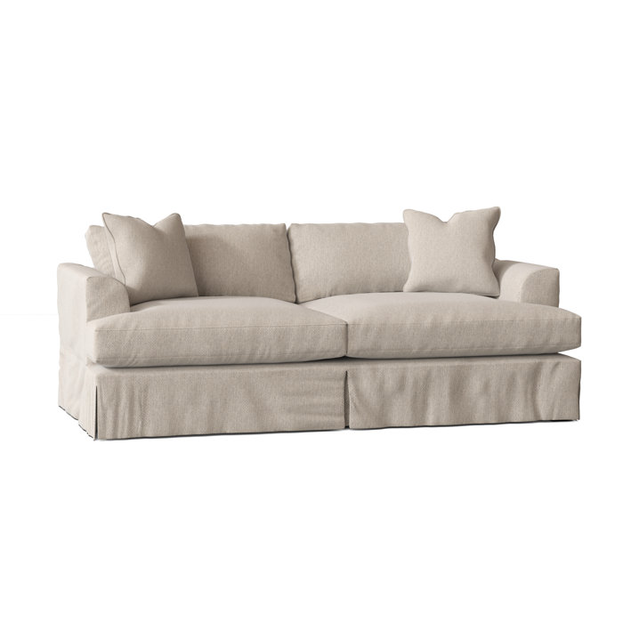 Wayfair Custom Upholstery Lucia 93" Recessed Arm Slipcovered Sofa with Reversible Cushions