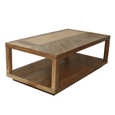 Akaia Solid Wood Floor Shelf Coffee Table with Storage by Ebern Designs