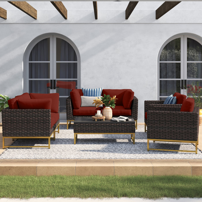 Joss and Main 7 Piece Sectional Seating Group with Cushions