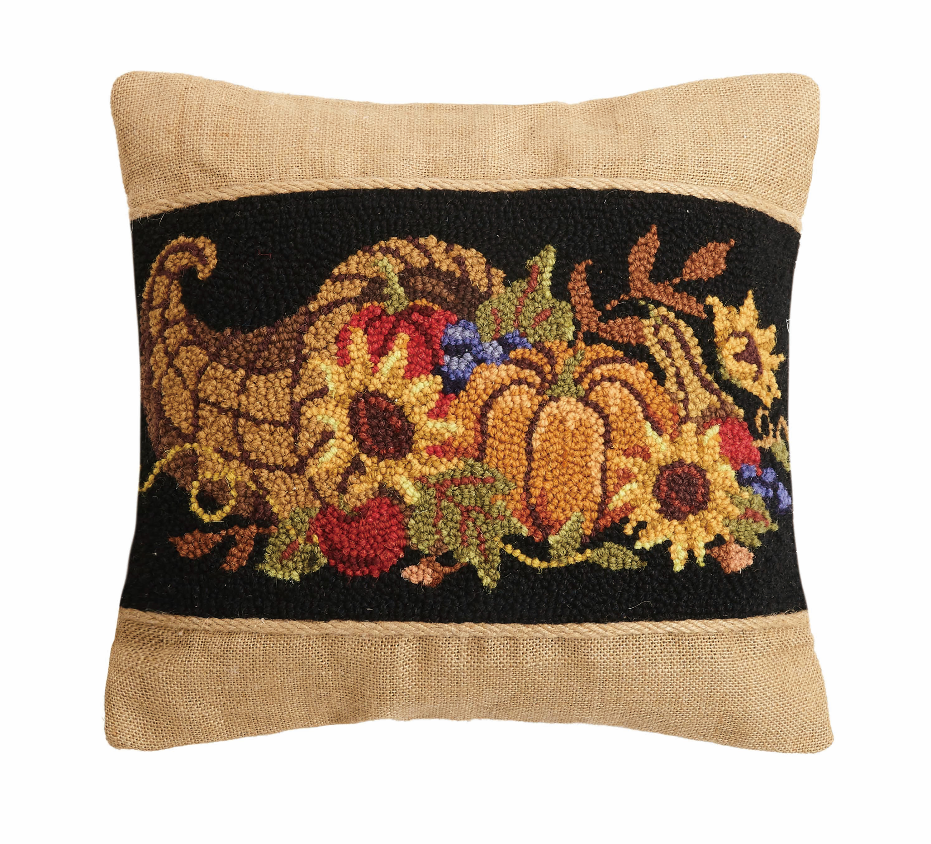 hooked wool throw pillows