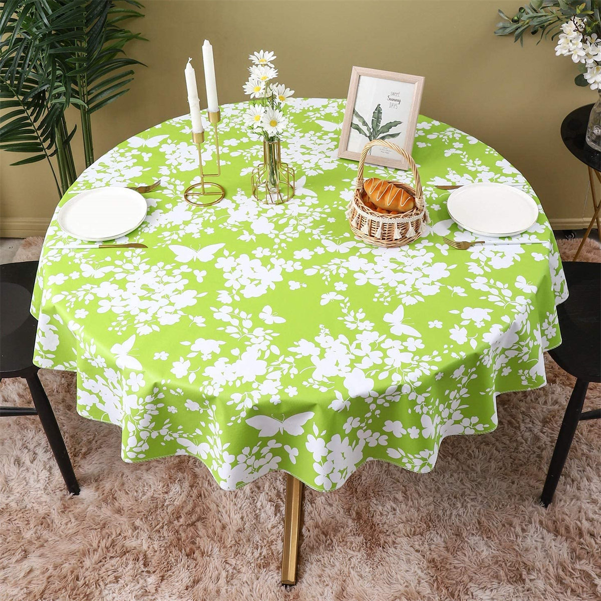 Waterproof Table Cover for Dining Room Patio Wedding Party Picnic Banquet Decoration LTtie Parrot Jungle Flowers Tablecloth for Rectangle Tables 60 x 90 Waterproof Table Cover for Dining Room Patio Wedding Party Picnic Banquet Decoration LTtie Parrot Jungle Flowers Tablecloth for Rectangle Tables 60 x 90