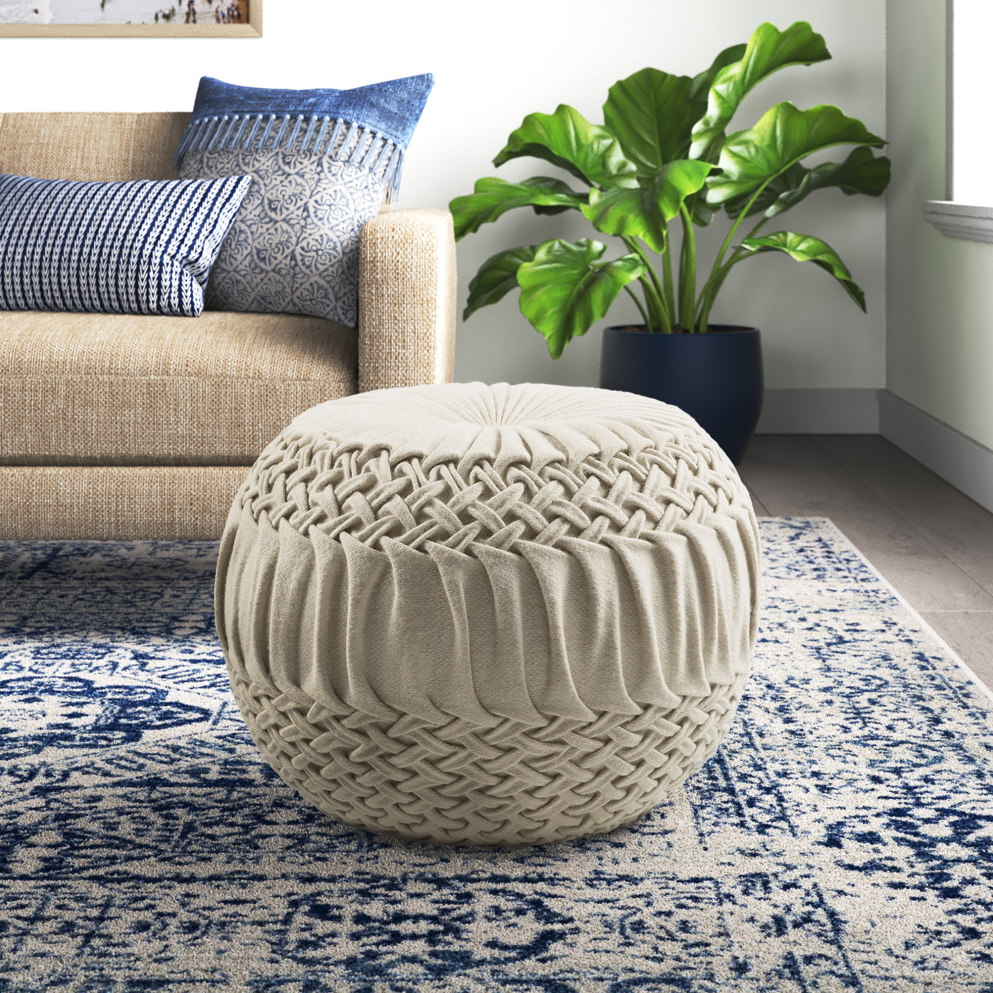 round pouf pillow
