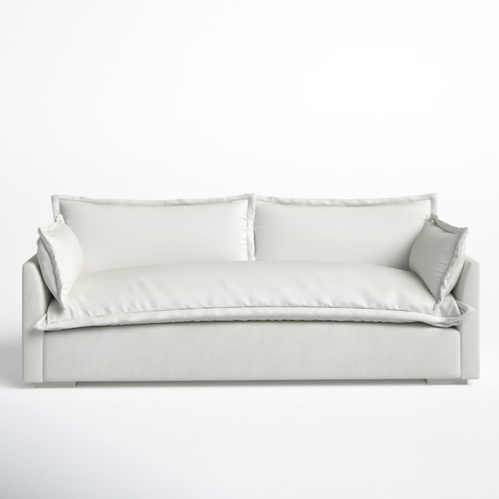 Joss and Main Lewter 84.3" Velvet Square Arm Sofa with Reversible Cushions