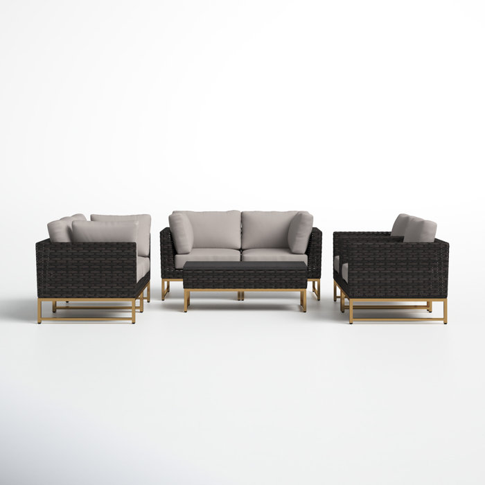 Joss and Main 7 Piece Sectional Seating Group with Cushions