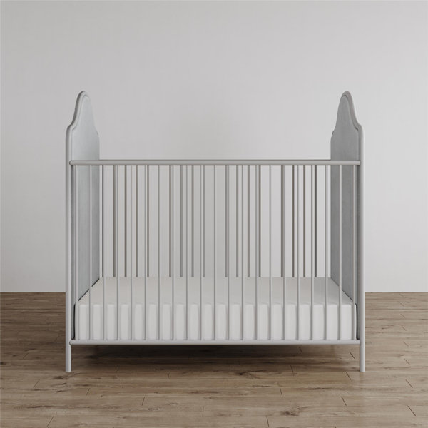 upholstered crib grey