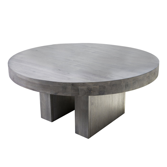 Joss and Main Kensli Solid Wood Pedestal Coffee Table