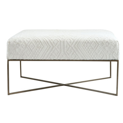 Foulks Woven Damask Upholstered Ottoman by Joss and Main