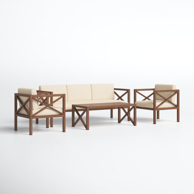Lucille Outdoor 4 Piece Sofa Seating Group with Cushions by Joss and Main Lucille Outdoor 4 Piece Sofa Seating Group with Cushions by Joss and Main