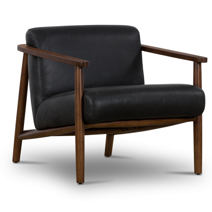 Joss and Main Estes 29.75" Wide Full Grain Leather Lounge Chair