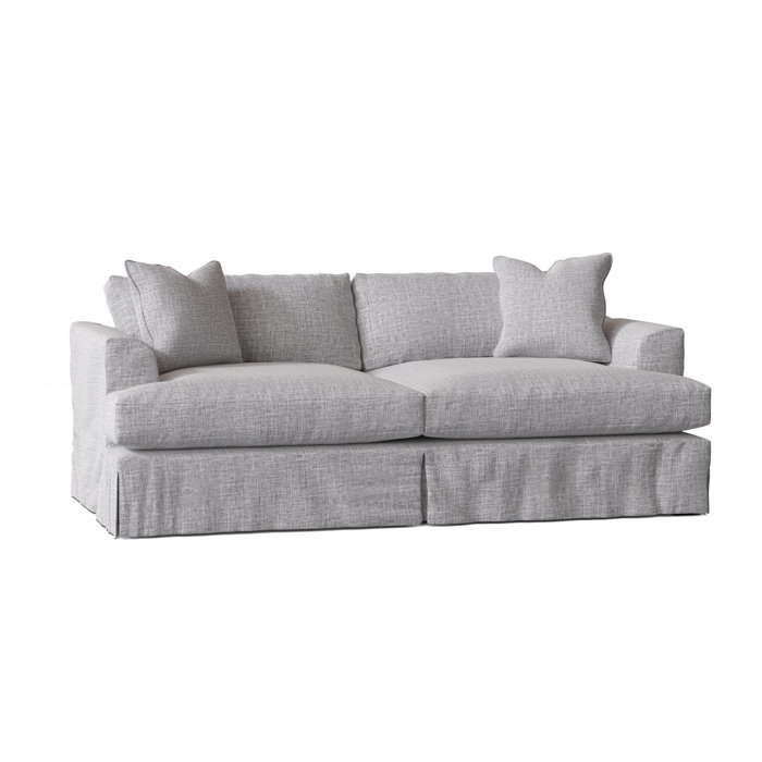 Wayfair Custom Upholstery Lucia 93" Recessed Arm Slipcovered Sofa with Reversible Cushions