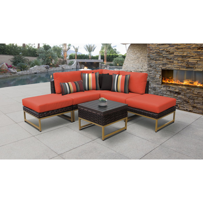 Joss and Main Savion 6 Piece Sectional Seating Group with Cushions