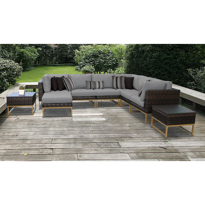 Joss and Main Nauvoo Wicker/Rattan Seating Group with Cushions