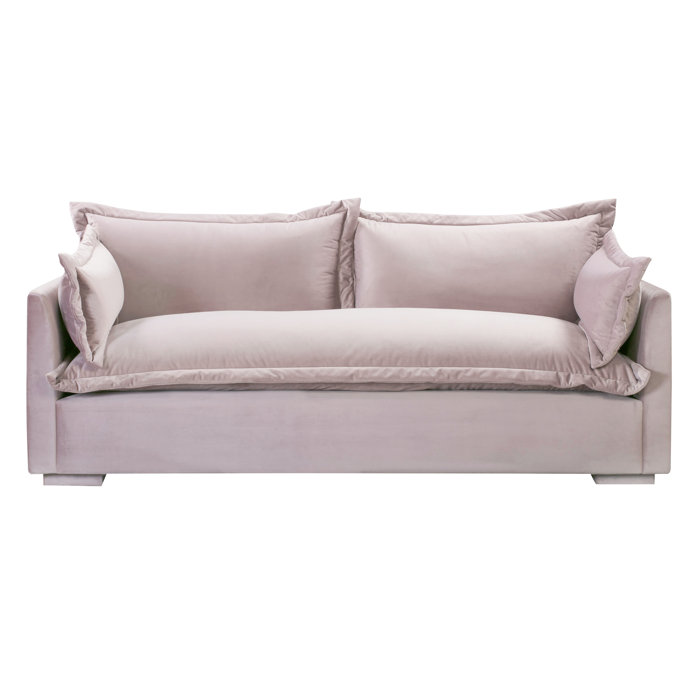 Joss and Main Lewter 84.3" Velvet Square Arm Sofa with Reversible Cushions